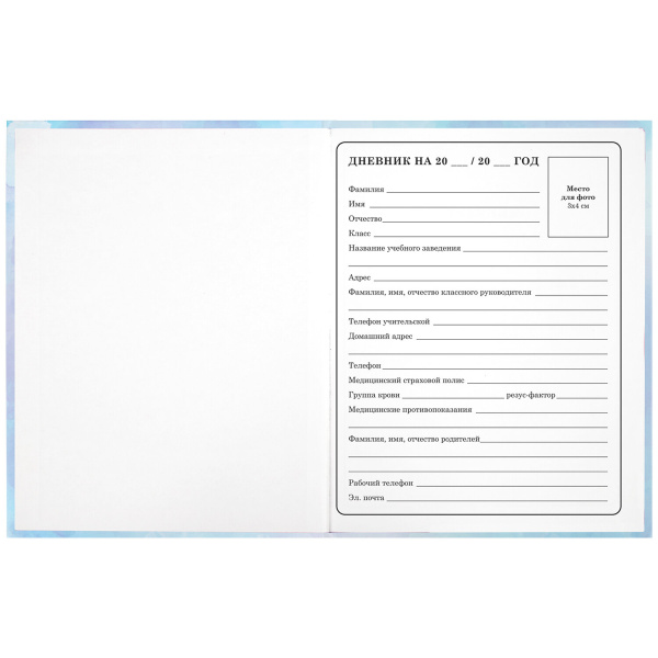 Дневник 1-4 класс 48 л., твердый, ЮНЛАНДИЯ, блестки, с подсказом, "Фея", 106608 - Дневники для младших классов