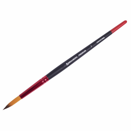 Кисть синтетика, круглая № 7, BRAUBERG PREMIUM, 201006 - Кисти для рисования