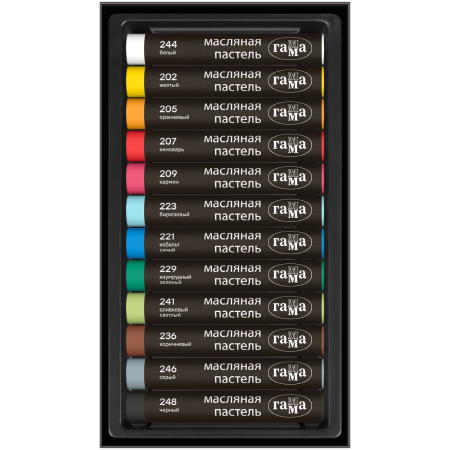 Пастель масляная Гамма, 12 цветов - Пастель художественная в наборах