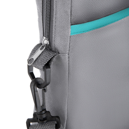 Сумка для документов STAFF "Manager" на молнии с карманом, полиэстер, серо-бирюзовая, 37х32х5 см, 270837 - Сумки для документов