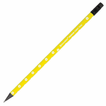 Карандаш чернографитный BRAUBERG "PREMIUM TURKEY", 1 шт., "Daisy", НВ, ассорти, дисплей, 181567 - Карандаши чернографитные