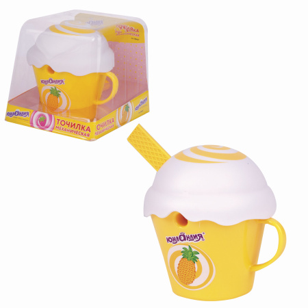 Точилка механическая ЮНЛАНДИЯ "Мороженое", корпус ассорти, 228487 - Точилки механические