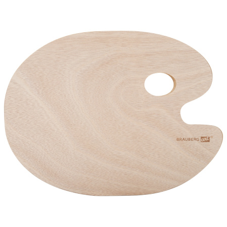 Палитра художественная деревянная овальная 30х40 см, BRAUBERG ART CLASSIC, 192233 - Инструменты для художественно-живописных работ