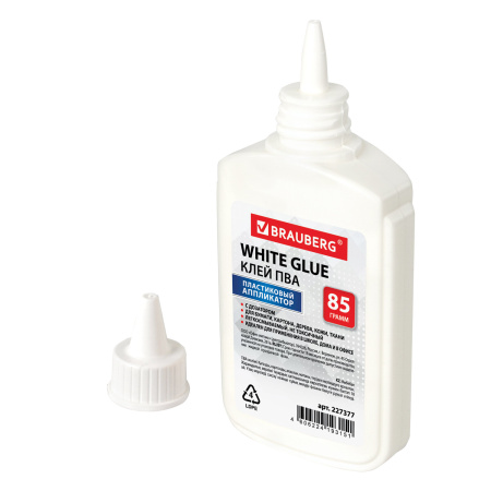 Клей ПВА BRAUBERG (бумага, картон, дерево), 85 г, 227377 - Клей ПВА