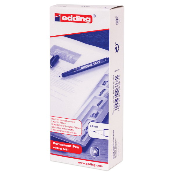 Маркер перманентный для любой гладкой поверхности EDDING 141, ЧЕРНЫЙ, 0,6 мм, пластиковый наконечник, E-141/1 - Маркеры для пленок