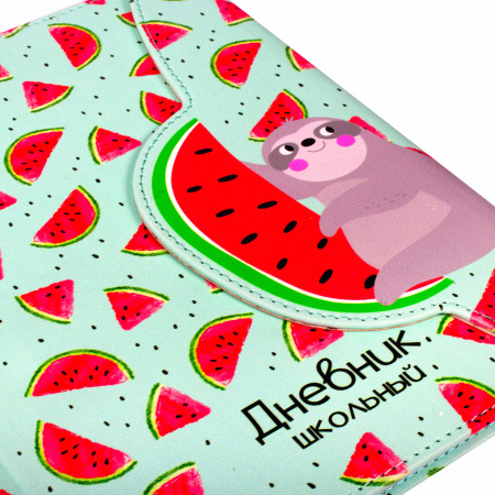 Дневник 1-11 класс 48 л., кожзам (твердая), магнитный клапан, ЮНЛАНДИЯ, "АРБУЗИКИ", 105952 - Дневники универсальные