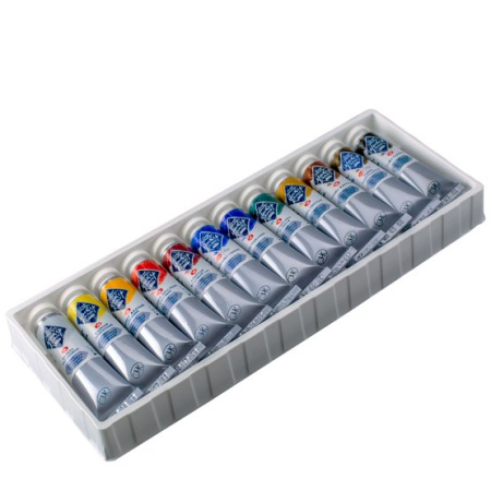 Набор темперных художественных красок "Мастер-Класс" картонная коробка, 12 цв. в тубах по 18мл - Темперные краски художественные в наборах