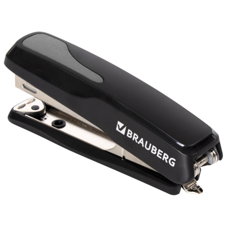 Степлер №10 BRAUBERG "Extra", до 20 листов, антистеплер, черно-серый, 229080 - Степлеры настольные