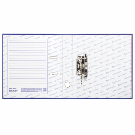 Папка-регистратор BRAUBERG с покрытием из ПВХ, 50 мм, синяя (удвоенный срок службы), 220888 - Папки-регистраторы с арочным механизмом