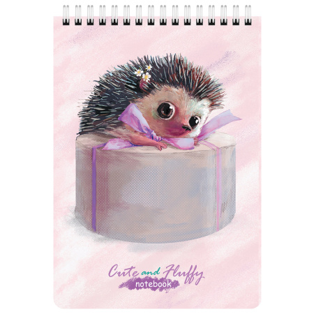 Блокнот А5 (146х206 мм), 60 л., гребень, картон, клетка, BRAUBERG KIDS, "Милые зверята", 114364 - Блокноты детские