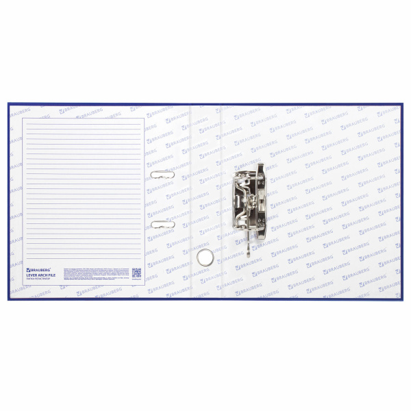 Папка-регистратор BRAUBERG с покрытием из ПВХ, 50 мм, синяя (удвоенный срок службы), 220888 - Папки-регистраторы с арочным механизмом