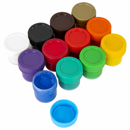 Гуашь ЮНЛАНДИЯ "ШКОЛЬНАЯ", 12 цветов по 17,5 мл, 192384 - Краски для детского творчества