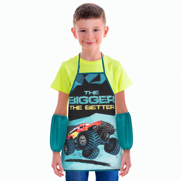 Фартук с нарукавниками ЮНЛАНДИЯ, 45x54 см, "Monster-truck", 270388 - Аксессуары для рисования