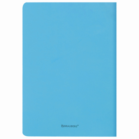 Тетрадь 48 л. в клетку обложка кожзам SoftTouch, сшивка, A5 (147х210мм), ГОЛУБОЙ, BRAUBERG RAINBOW, 403880 - Тетради 40-48 листов