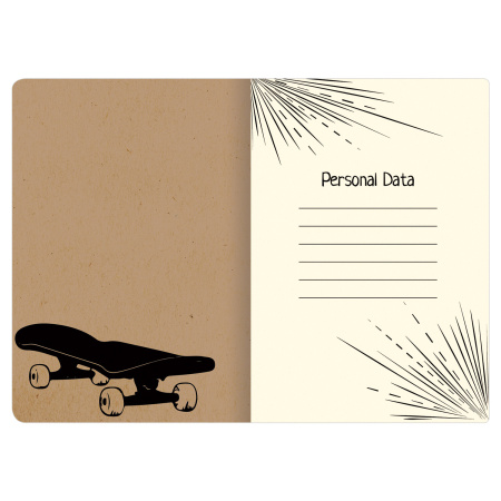 Тетрадь 40 л. в клетку обложка КРАФТ, бежевая бумага 70 г/м2, сшивка, А5 (147х210 мм), СКЕЙТЕР, BRAUBERG, 403757 - Тетради 40-48 листов