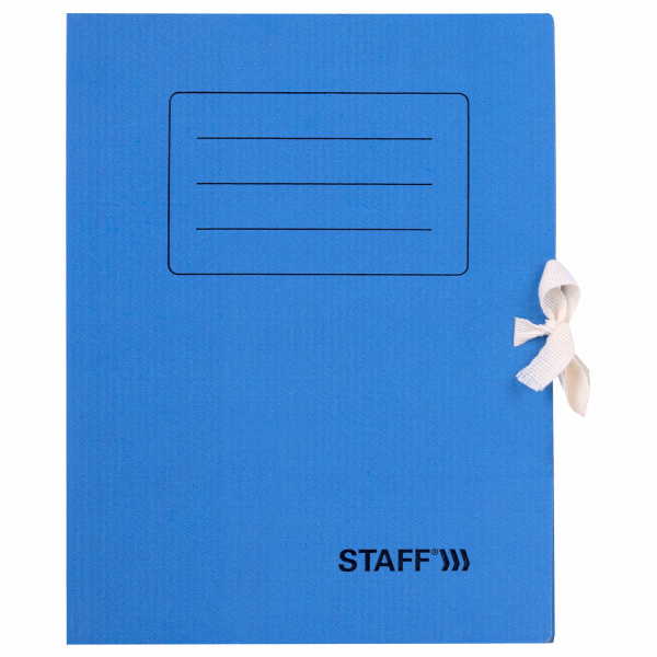 Папка архивная с завязками А4 (325х250 мм), 75 мм, до 700 листов, микрогофрокартон, СИНЯЯ, STAFF, 128870 - Накопители документов