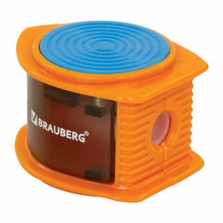 Точилка BRAUBERG "Flash", с контейнером, пластиковая, корпус ассорти, 228472 - Точилки ручные