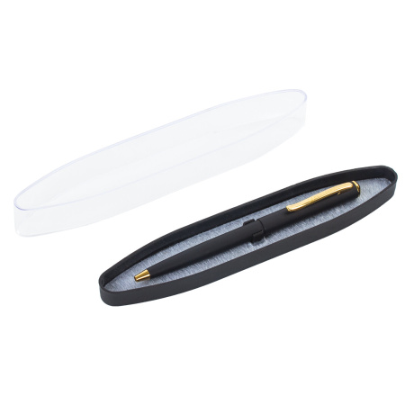 Ручка подарочная шариковая BRAUBERG "Maestro", СИНЯЯ, корпус черный с золотистым, линия письма 0,5 мм, 143470 - Ручки бизнес-класса