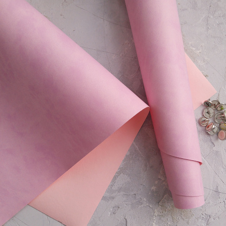 Переплетный кожзам (Италия), матовый, лилово-розовый, отрез 50*70 см