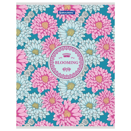 Тетрадь А5, 48 л., BRAUBERG скоба, клетка, металлизированный картон, УЗОР, 401843 - Тетради 40-48 листов