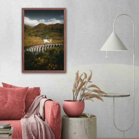 Рамка НЕБЬЮЩАЯСЯ 40х60 см, МДФ под дерево, багет 17 мм, мокко, акриловый экран, STAFF "Carven", 391223 - Рамки для дипломов, сертификатов, грамот, фотографий