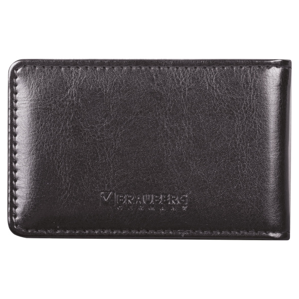 Визитница однорядная BRAUBERG "Imperial", на 20 визиток, под гладкую кожу, черная, 232291 - Визитницы и кредитницы однорядные карманные