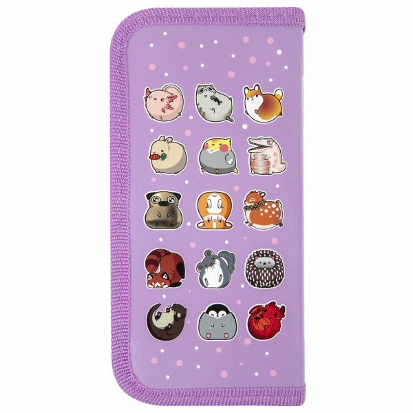 Пенал ПИФАГОР, 1 отделение, ламинированный картон, 19х9 см, "Animals", 271099 - Пеналы каркасные