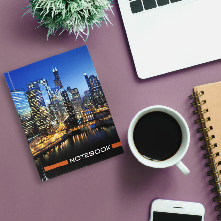 Блокнот МАЛЫЙ ФОРМАТ 110х147 мм А6, 80 л., твердый переплет, ламинированная обложка, клетка, STAFF, "Офисный", 121628 - Блокноты в книжном переплете