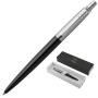 Ручка шариковая PARKER "Jotter Core Bond Street Black CT", корпус черный, детали хром, синяя, 1953184 - Ручки шариковые подарочные