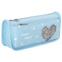Пенал-косметичка 2 отделения, полиэстер, "Heart", мятный, 21х6х9 см, 270257 - Пеналы мягкие
