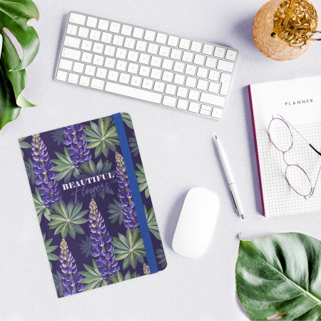 Ежедневник недатированный с резинкой А5 (145х203 мм), BRAUBERG, твердый, 128 л., "Beautiful Flowers", 114558 - Ежедневники с твердой обложкой