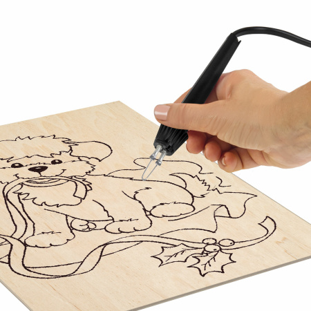 Прибор для выжигания по дереву ЭВД 20/220 "АЖУР", два режима мощности, BRAUBERG, 152476 - Наборы для выжигания