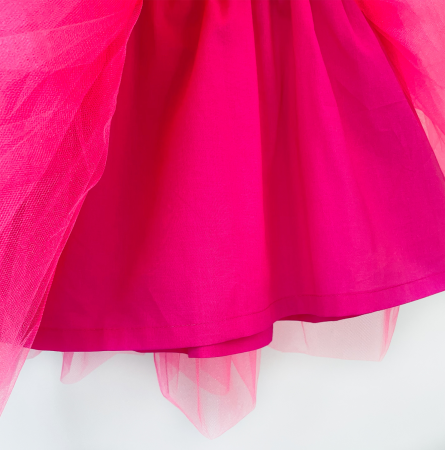 Юбка нарядная из фатина розовый неон - Юбки