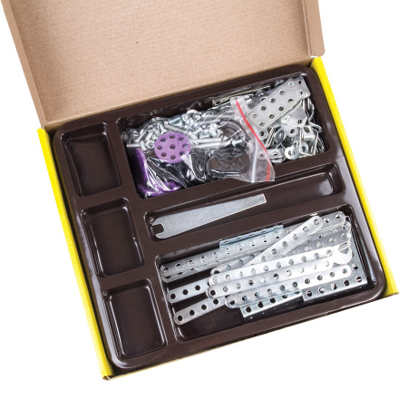 Конструктор металлический ЮНЛАНДИЯ "Для уроков труда №2", развивающий, 290 элементов, 104680 - Конструкторы