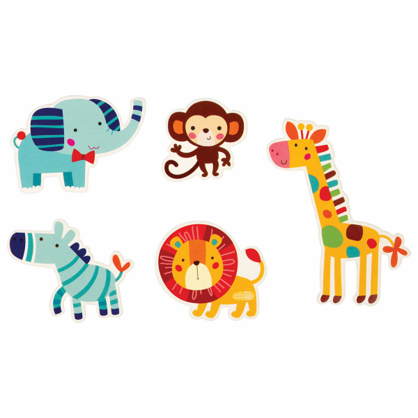 Наклейки из EVA "Зверушки", 24 штуки, ассорти, ЮНЛАНДИЯ, 662686 - Наклейки