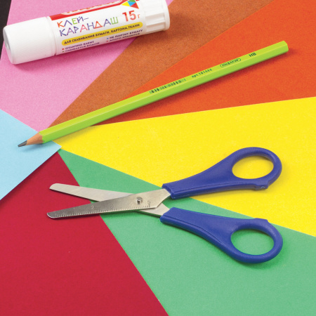 Ножницы ПИФАГОР, 135 мм, с линейкой, цвет ассорти, в картонной упаковке с европодвесом, 231163 - Ножницы детские