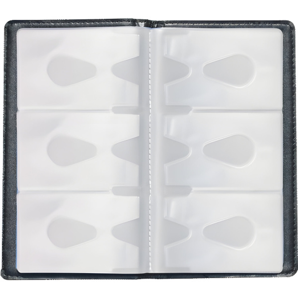 Визитница/кредитница трехрядная BRAUBERG "Cayman", на 96 карт, под кожу крокодила, черная, 231761 - Визитницы настольные