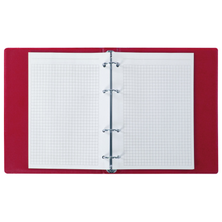 Тетрадь на кольцах А5 (180х220 мм), 80 листов, обложка ПВХ, клетка, BRAUBERG, красный, 403911 - Тетради на кольцах и сменные блоки к ним