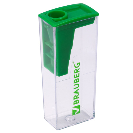 Точилка BRAUBERG "Assistant", с контейнером, пластиковая, корпус ассорти, 228451 - Точилки ручные