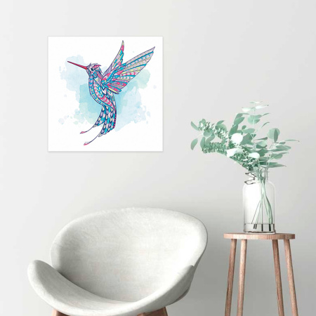 Картина стразами (алмазная мозаика) сияющая 30х30 см ОСТРОВ СОКРОВИЩ "Красочный полёт", без подрамника, 662444 - Алмазная вышивка