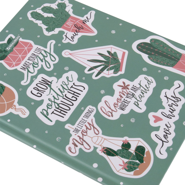 Дневник 5-11 класс 48 л., твердый, BRAUBERG, блестки, с подсказом, "Кактусы", 106420 - Дневники для старших классов