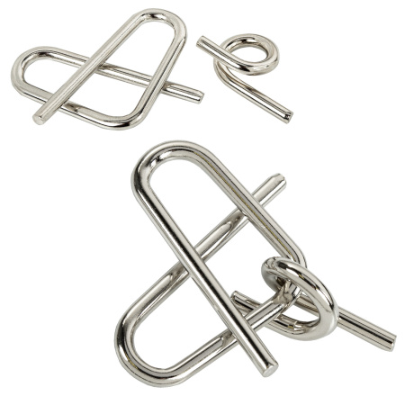 Головоломки металлические большие ЗОЛОТАЯ СКАЗКА, набор 16 штук, разные уровни сложности, 664928 - Игрушки развивающие