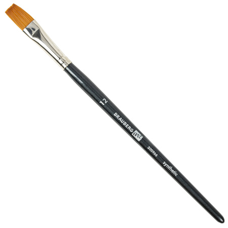 Кисти художественные набор 12 шт. в черном пенале, синтетика, BRAUBERG ART CLASSIC, № 0-14 + веерная, 200966 - Кисти художественные в наборах