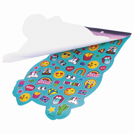 Альбом со сверкающими наклейками "Смайлики", 4 листа, более 250 шт., склейка, ЮНЛАНДИЯ, 662699 - Наклейки