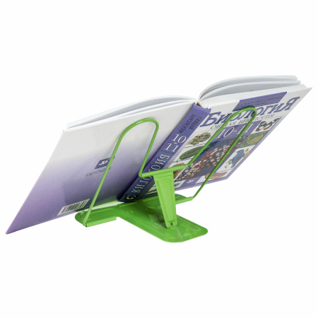 Подставка для книг и учебников BRAUBERG LINE+, металлическая, зеленая, европодвес, 238072 - Подставки для книг