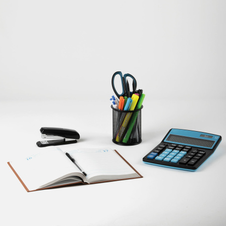 Подставка-органайзер BRAUBERG "Germanium", металлическая, круглое основание, 100х89 мм, черная, 231940 - Подставки канцелярские без наполнения