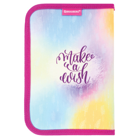 Пенал BRAUBERG, 1 отделение, полиэстер, 21х14 см, "Plumage", 270304 - Пеналы каркасные