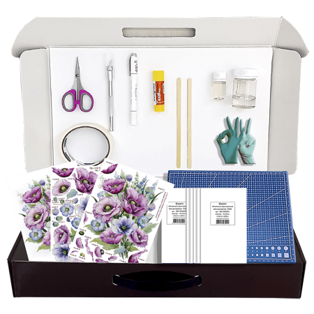 Набор папертоль “Лиловые маки” - Папертоль