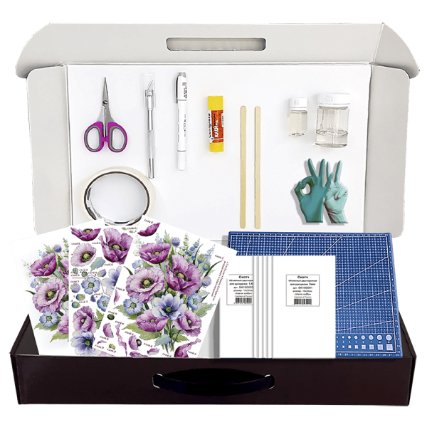 Набор папертоль “Лиловые маки” - Папертоль