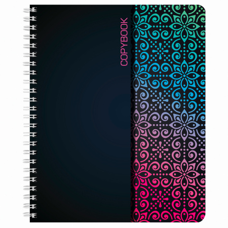 Тетрадь А5, 48 л., BRAUBERG, гребень, клетка, обложка картон, АБСТРАКЦИЯ, 403053 - Тетради 40-48 листов